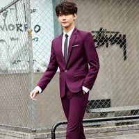 

Mens Suits 3 Pieces Slim Fit Wedding Formal Dinner Black Navy Wine Red One Button Lapel Tuxedo Blazer Jacket