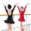 Girls Kids Bowknot Open Back Latin Dance Dress Training Dancewear for Dance Test Costumes