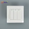 Cheap price new design electric European style PC 3 gang 1 way/2 way wall switch