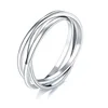 925 Sterling Silver Ring Triple Interlocked Rolling High Polish Tarnish Resistant Wedding Band Stackable Ring