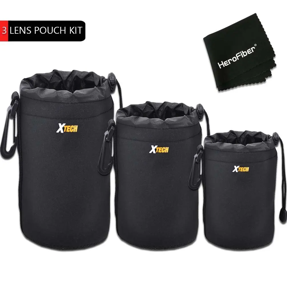 Nikon Olympus 4 Sizes Multi Pack S, M, L /& XL Tokina Lenses Panasonic MENGS High Grade Protective Neoprene Lens Pouch For Canon Tamron Samsung Pentax Leica Sigma Sony Hook And Belt Loop