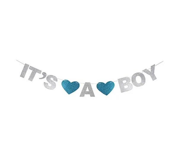 Sliver Its A Boy Banner Blue Boy Balloon Baby Shower Its A Boy Balloon