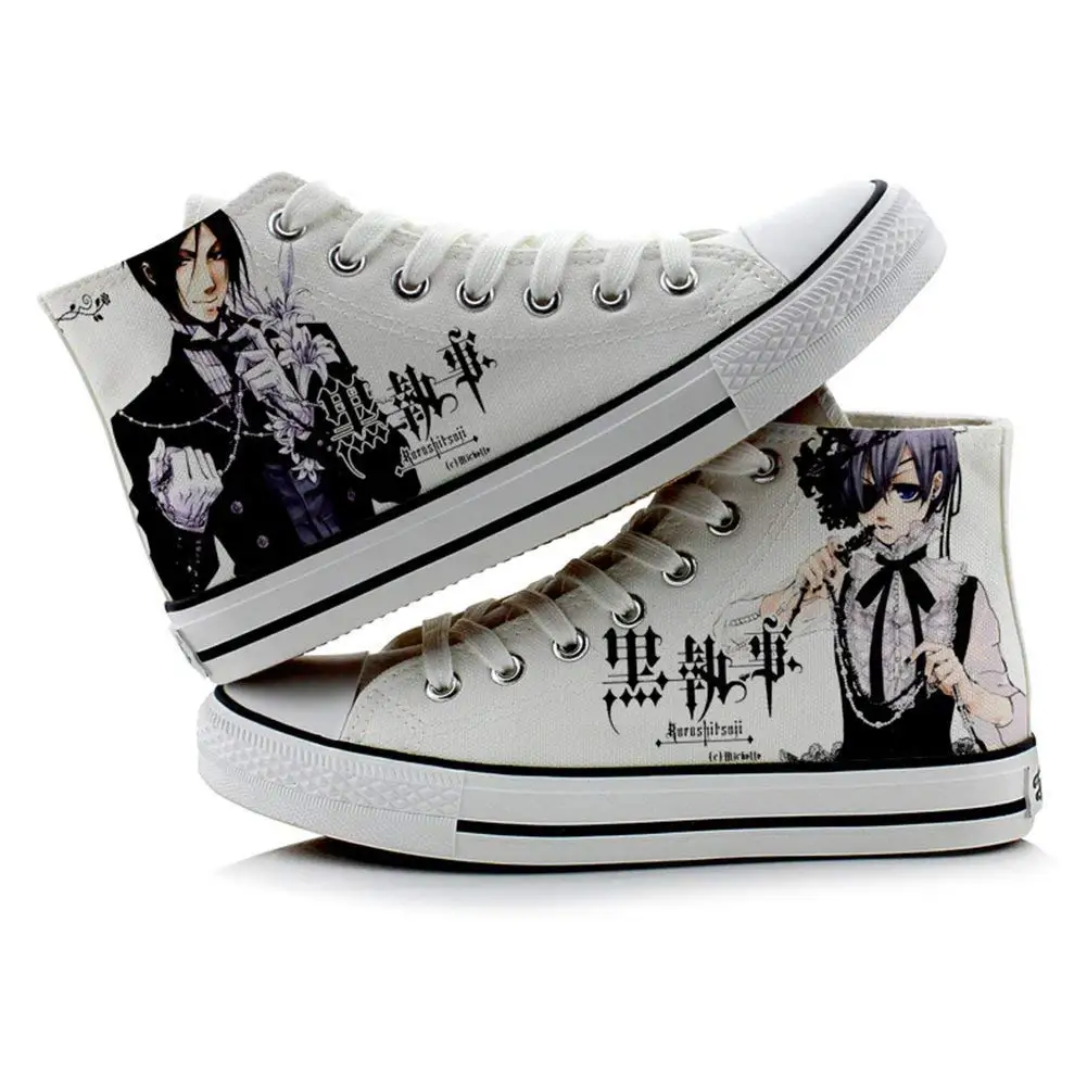 Black Butler Kuroshitsuji Ciel and Sebastian Cosplay Shoes Canvas Shoes Sneakers Luminous