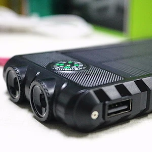 Portable Solar Power Bank LED Compass 10000mAh