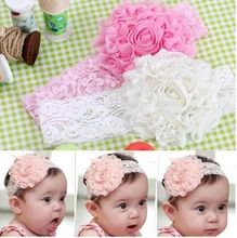 Lovely Baby Flower Bow Lace Headband Headwear Hair Band Girl Infant Toddler hair accessories children hair ornament 3 Colors 006