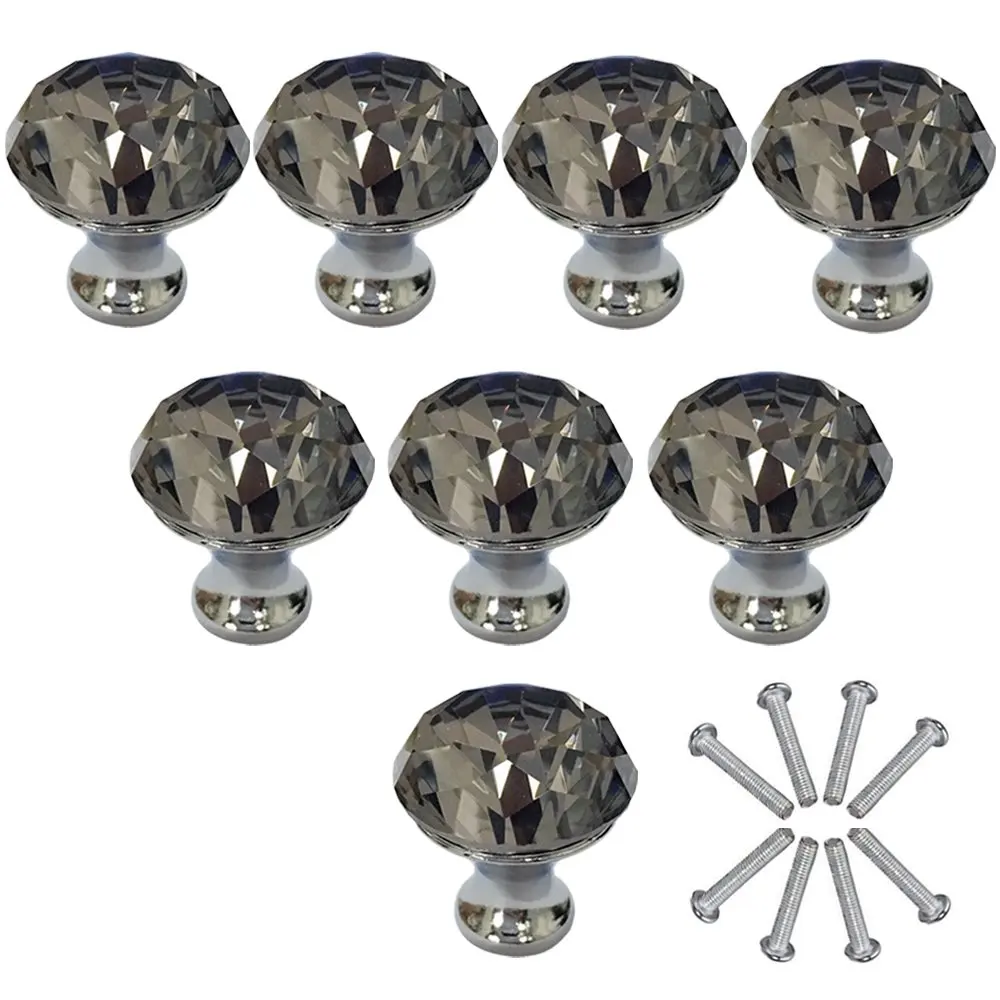 Diamond Shape Furniture Handles w//Screw by INNKER 10PCS Crystal Drawer Pulls Glass Clear Door Knobs for Kitchen Cabinets Wardrobe Cupboard Closet Hutch Chest Desk
