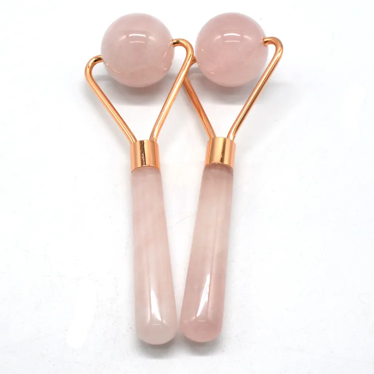 

High Quality The Weld Jade Roller Massage Rose Quartz Roller For Beauty, Pink