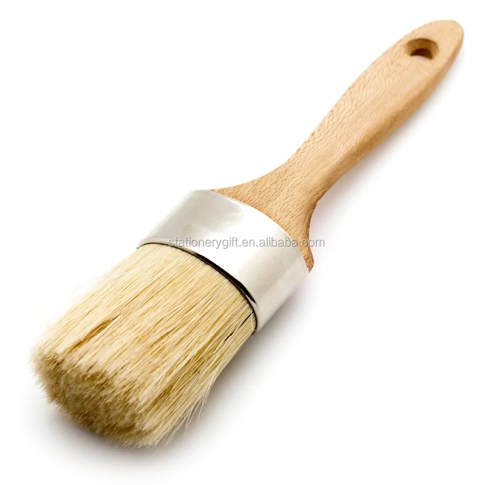 35mm Wood Handle Wax Brush Dia Round Bristle Chalk Oil Paint Painting Brush Nice