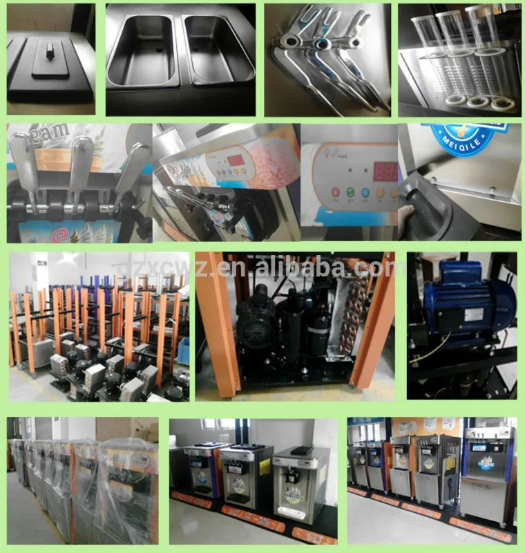 New Stainless steel italian Three Flavours soft frozen yogurt Ice Cream Machine