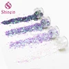 Shinein purple color mixed sizes chunky glitters for face and body decoration