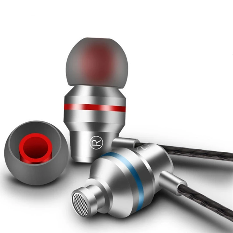 3.5mm Ture 4D Stereo Wire Metal Bass Earphones with Mic mobile accessories earbuds