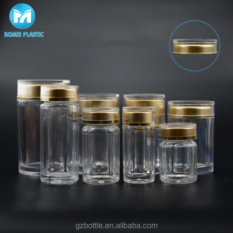 30ml pet jars with aluminum lid custom wholesale capsule bottle