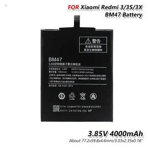 Original Replacement Lithium Battery For Xiaomi Redmi 3 3S 3X Redmi3 Hongmi BM47 Genuine Phone Battery 4000mAh 3.85V