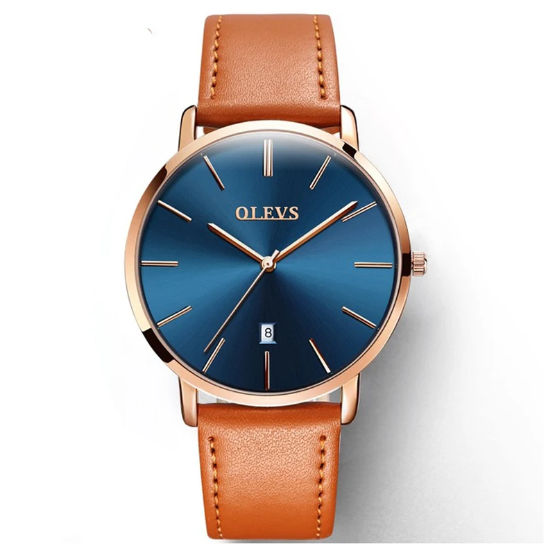 

Ultra thin Fashion Male Wristwatch Leather Watchband Business Watches Waterproof Men Watch