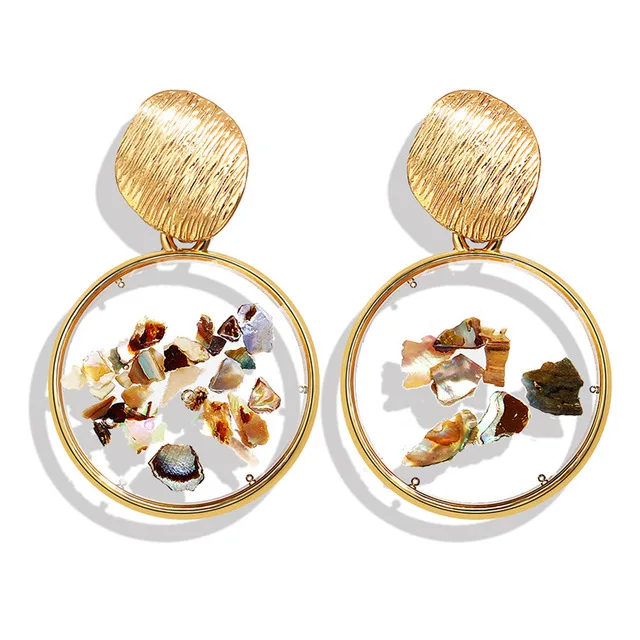 

New Fashion Gold Korean Earrings 2019 For Women Lover Buy 1 Get 1 Gift Round Heart Drop Dangle Earring Geometric Jewelry N95205, Colors