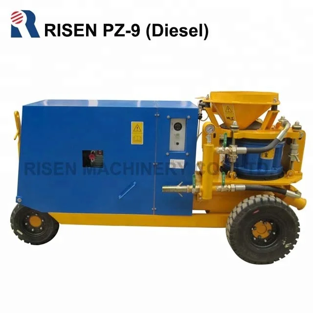 
CE Safety standard, RISEN PZ Series dry & damp mix shotcrete machine with good price and high quality 