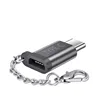 Keychain USB C male to Micro female USB Charging Adapter for 2016 MacBook Pro, Galaxy S8/S8 Plus,Google Pixel