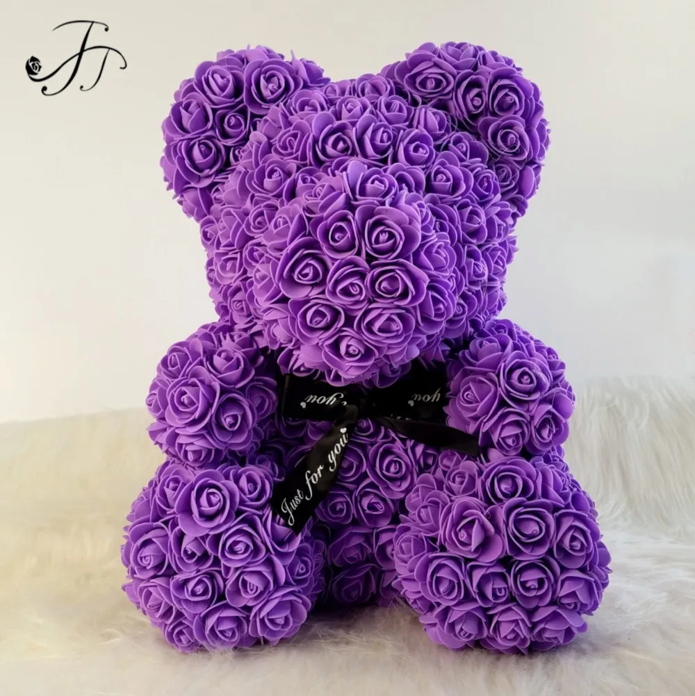 multi colored rose bear