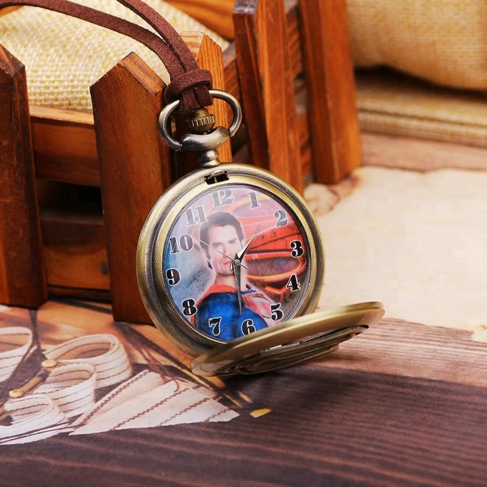 
Retro leather cord metal alloy pendant pocket watch for women men,old man or women pendant pocket watches 