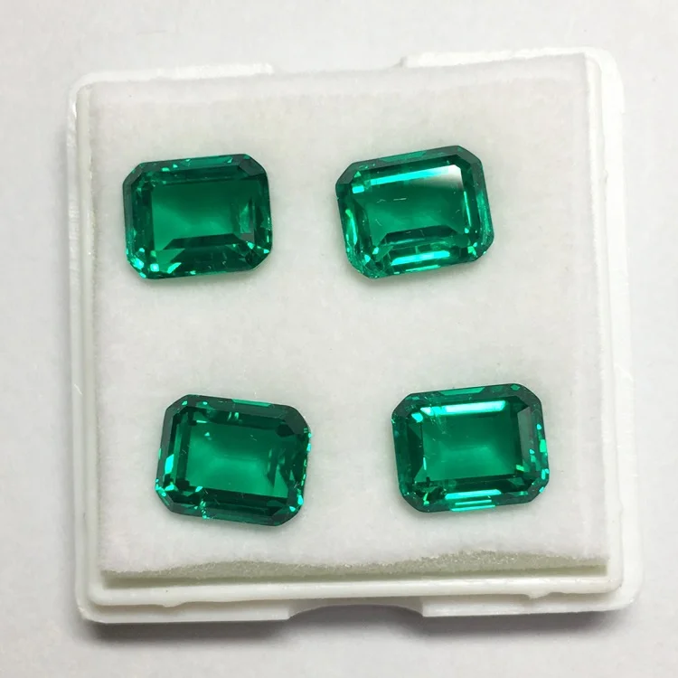 

Wholesale Green Color Emerald Cut Loose Gemstone Lab Grown Emerald Stone For Jewelry