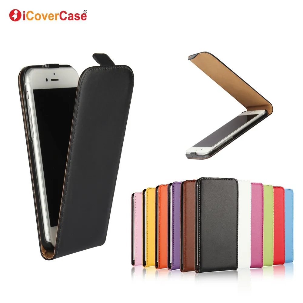 iCoverCase Vertical Flip Leather Cover For iPhone 6 7 8 Plus X S XR XS Max 5 5C SE Mobile Case