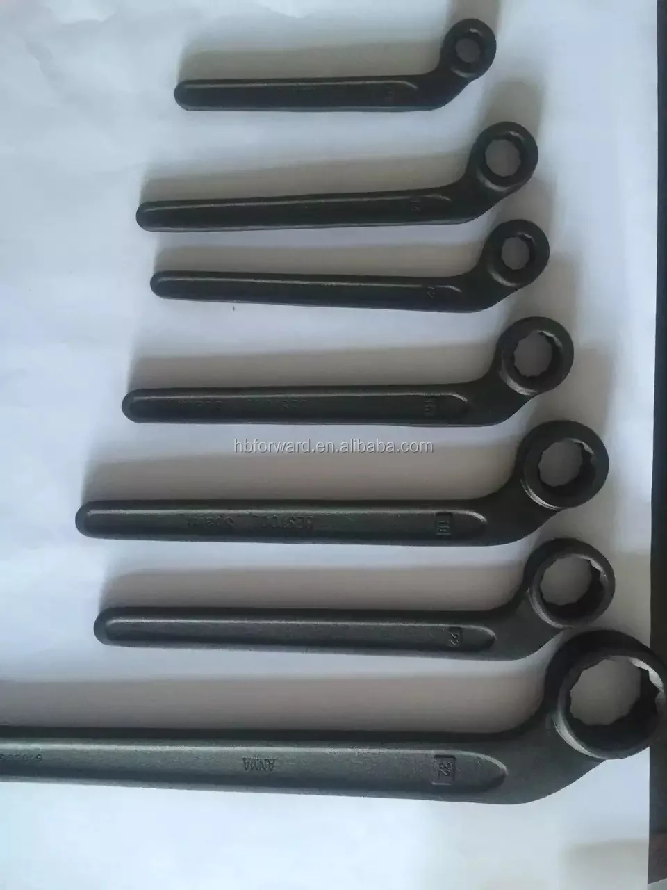 Carbon Steel German Type Single Bent Ring Spanner,Single Bent Box