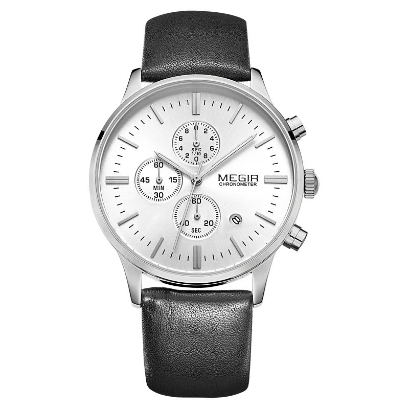 

Factory Price Megir 2011Multi Functions Waterproof Quartz Leather Wrist Watch Men
