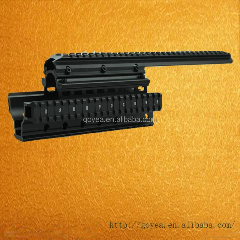 

Aluminum Saiga 12-Gauge Accessory Mount System Forend with 2 Top Slots Attach Optics and Accessories, Black