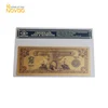 Collection currency fake money 2 USD two dollars 24k gold foil banknote