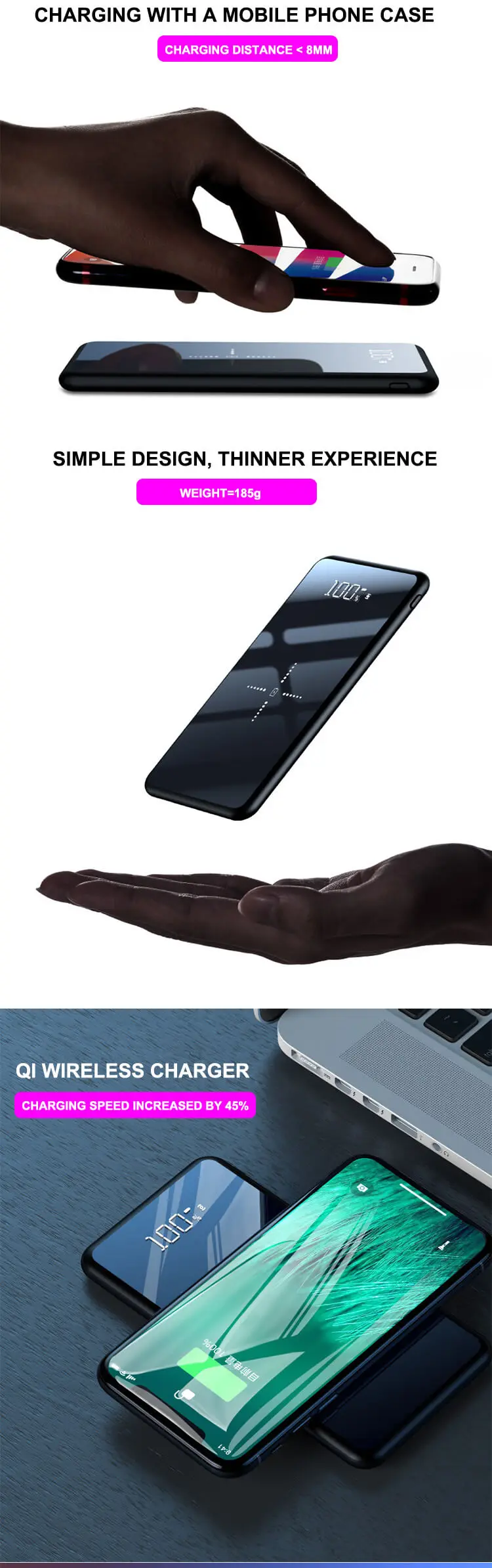 2019 New Slim Wireless Charger Power Bank 10000mah - ANKUX.COM