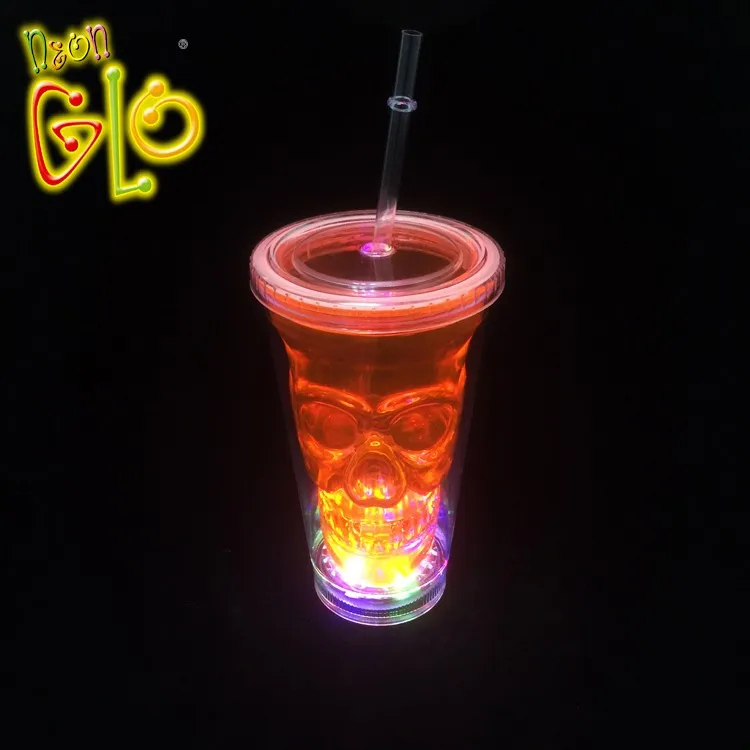 Halloween Led Plastic Glow In The Dark Double Wall Tumbler Cups - Buy ...