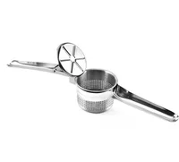 

100% Stainless Steel Potato Ricer and Masher, Makes Light and Fluffy Mashed Potato Perfection Vegetable Garlic Maker