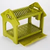 Wideny modern home kitchen Eco friendly 2 tier metal Wire plastic package edge dish rack with drain plate