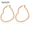 Heart Shaped Large Hoop Earrings Rose Gold Color Stainless Steel Tiff Round Circle Hyperbole Earrings Nightclub Jewelry