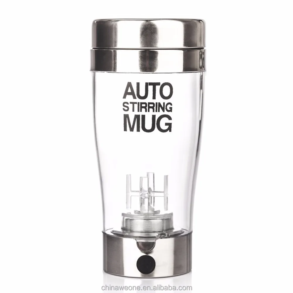 

400ml Lazy Self Stirring Mug without handle Auto Mixing Tea Coffee Cup Transparent for Office