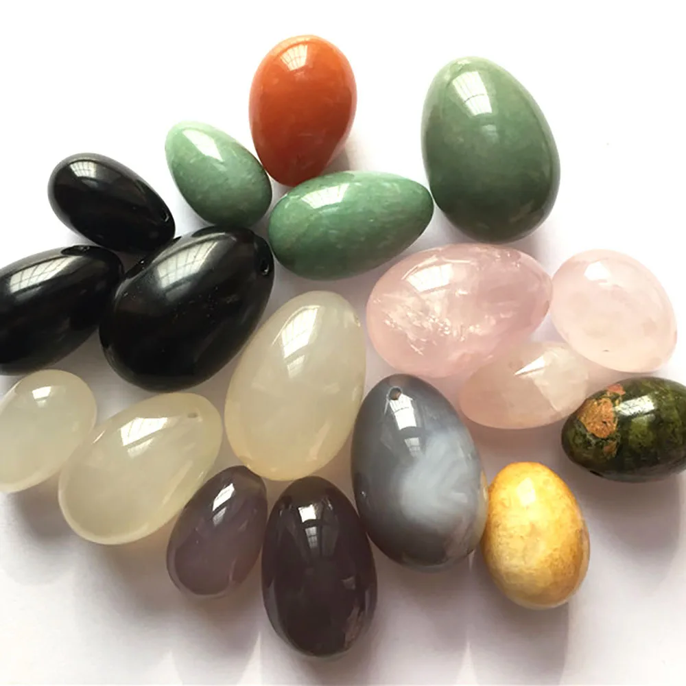 

Jade Stone marble and stone eggs healing crystal stone, Colorful