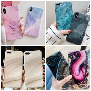 Luxury Marble Effect Anti Shock TPU iPhone Case