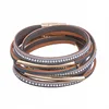 Cowhide Multi-layer Happy Tube Diamond Leather Bracelet