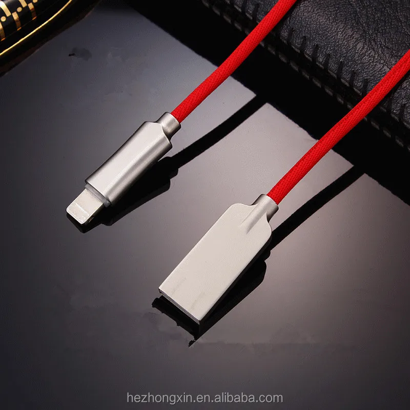 

Good factory price of zinc alloy braided led auto disconnect usb cable with led light, Customized