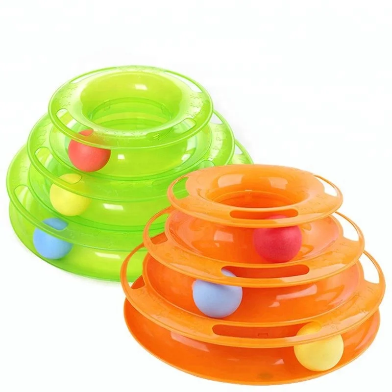 

Track Interactive Toy for Cats Fun cat games 3 levels Tower Tracks Ball Hot Selling Kittens Track Tower Toys, Orange,green