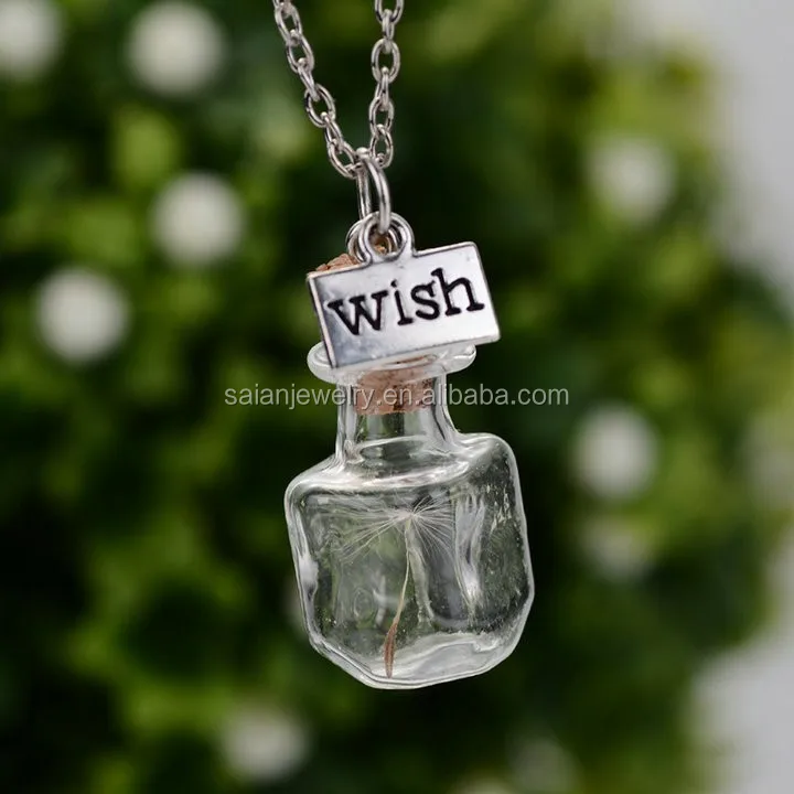 dandelion wish bottle pendant (2)