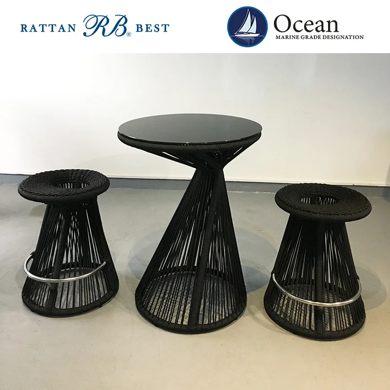 
Teak base rope chair dining chair 