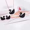 rose gold stainless steel jewellery set no fade jewelry swan shape