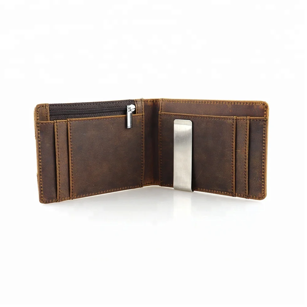 KID по индивидуальному заказу, Классический Роскошные rfid зажим для денег Мужчины тонкий кожаный бумажник