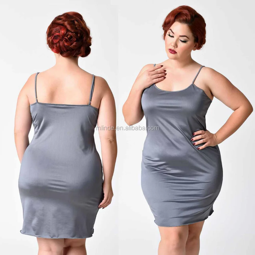 plus size satin slip dress