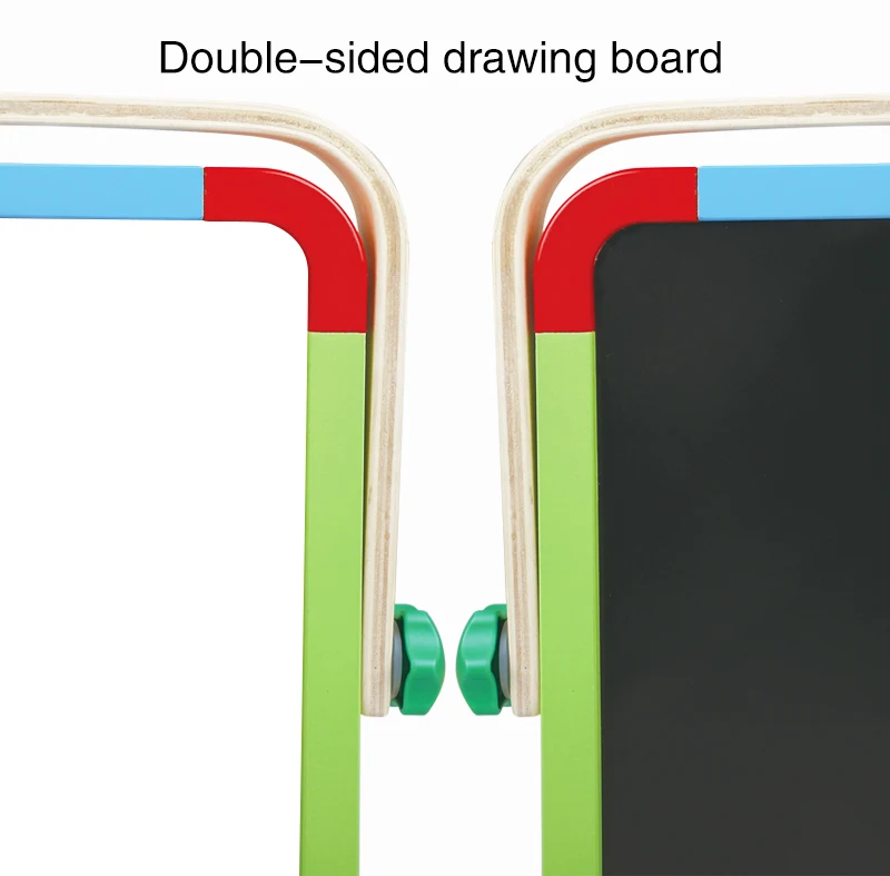 New design kids painting educational toy double sided wooden kids black and white drawing board toy for kids