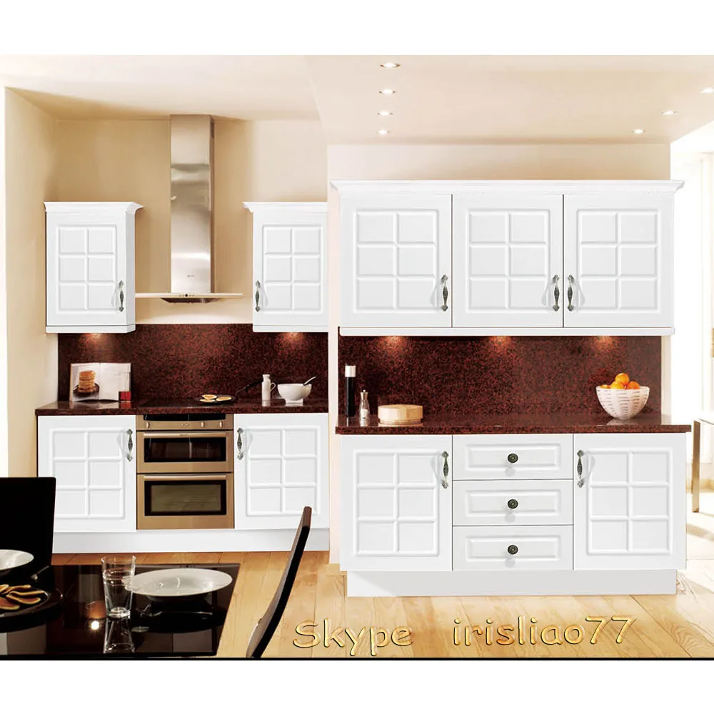 White Pvc Coated Kitchen Cabinets