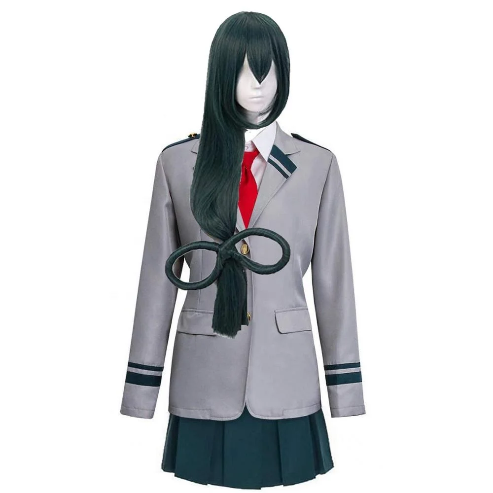 

ecowalson Boku No Hero Academia Asui Tsuyu Yaoyorozu Momo School Uniform Cosplay Costume