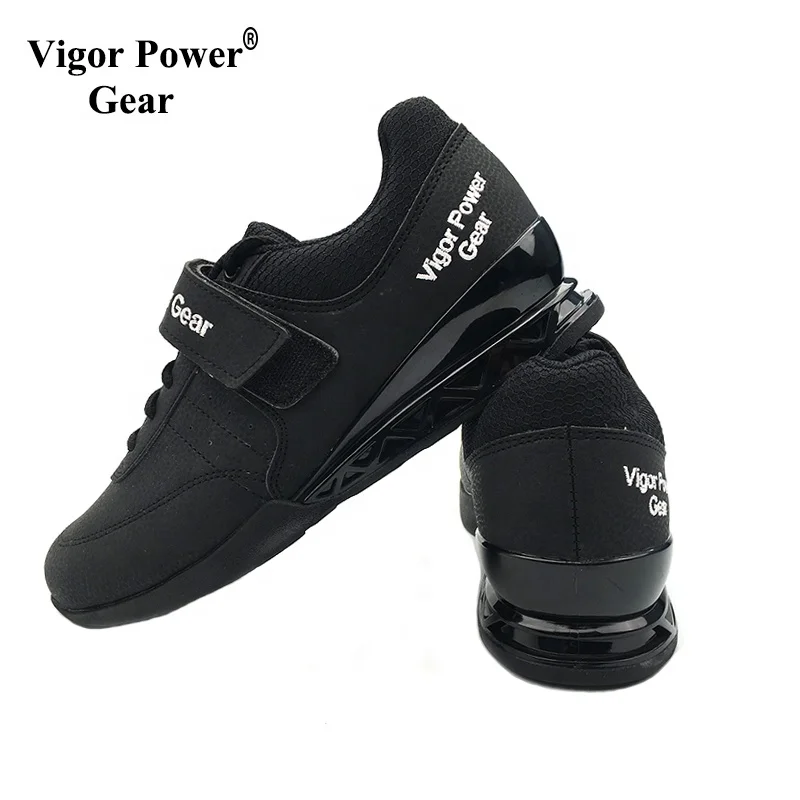 

vigor power gear high quality squte weight lifting shoes for power lifting exercise training squat shoes powerlifting shoes, Black