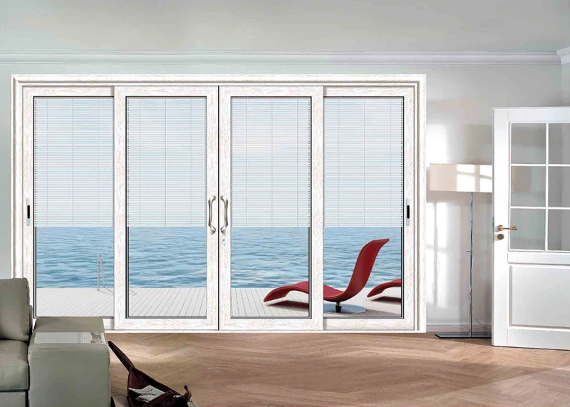 Antique Style Aluminum Glass Doors For Room Aluminum Door Anodized Sliding Windows With Built-in Shutter